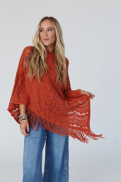 Sea Beyond Lace Poncho - Rust: OS