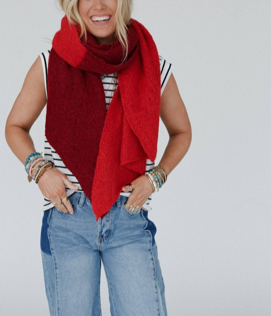 Sunset Shades Cozy Scarf • Red