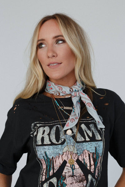 Love Full Paisley Bandana - Teal: OS