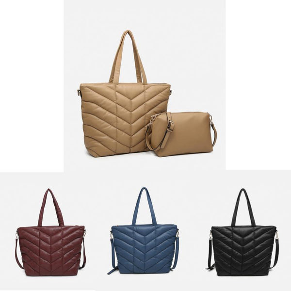 Brinley Quilted Chevron Tote