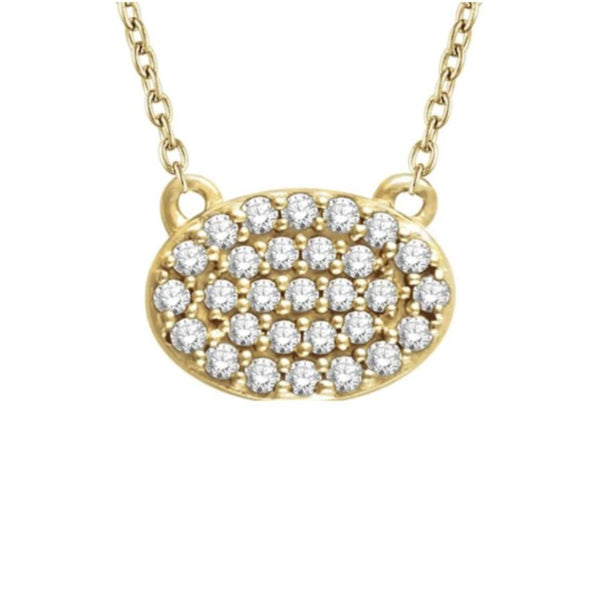 14k Diamond Cluster Necklace