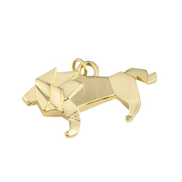 Gold Filled Origami Charm • Lion
