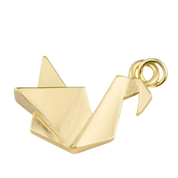 Gold Filled Origami Charm • Swan