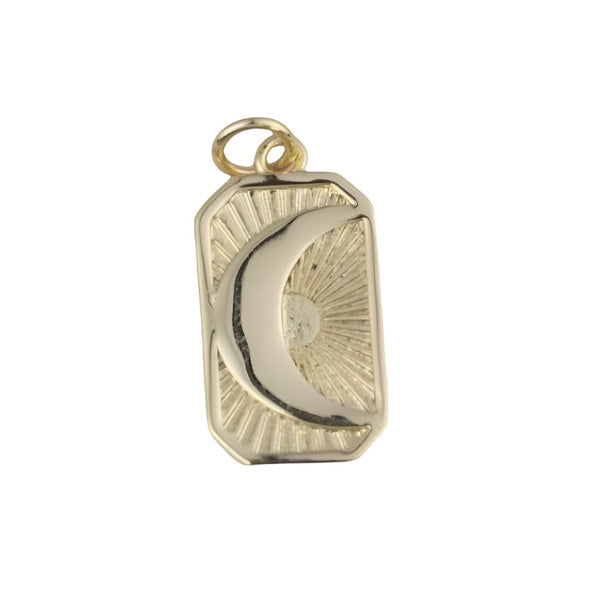 Gold Filled Moon Rectangle Pendant