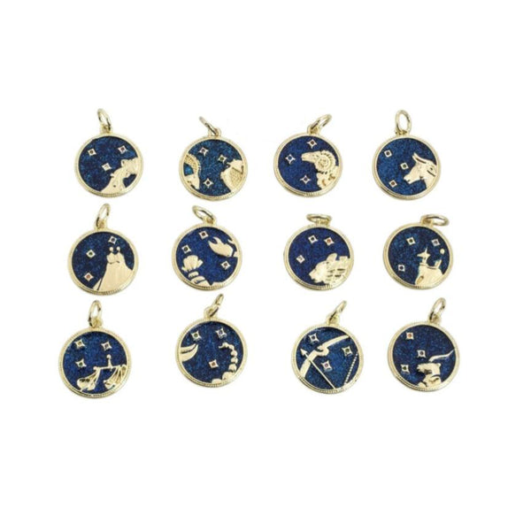 Sparkly Enamel Zodiac Pendants