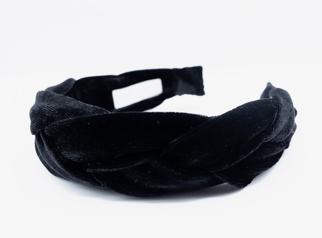 Velvet Braided Headband • Black