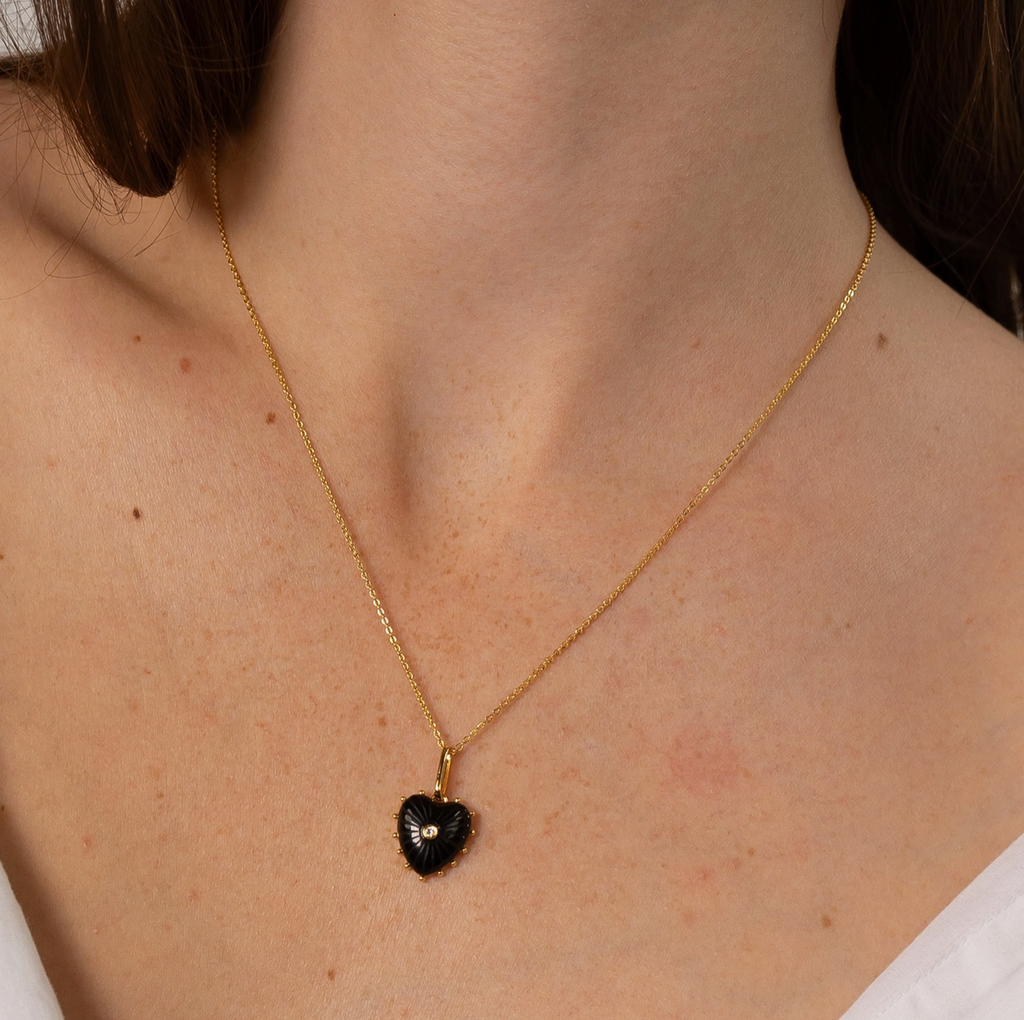 Isabel Onyx Heart Necklace