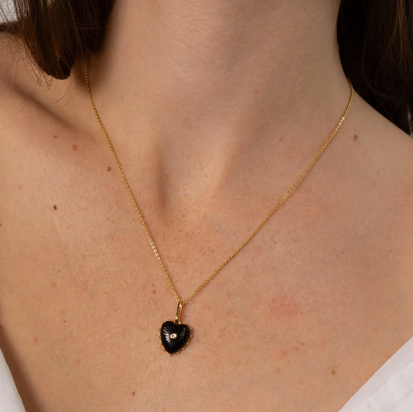 Isabel Onyx Heart Necklace