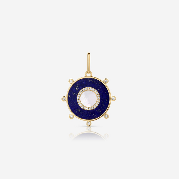 Soleil Lapis and Mother of Pearl Charm