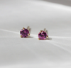 Tiny Pink Garnet Studs