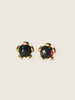 Tiny Flower Studs • Black Opal