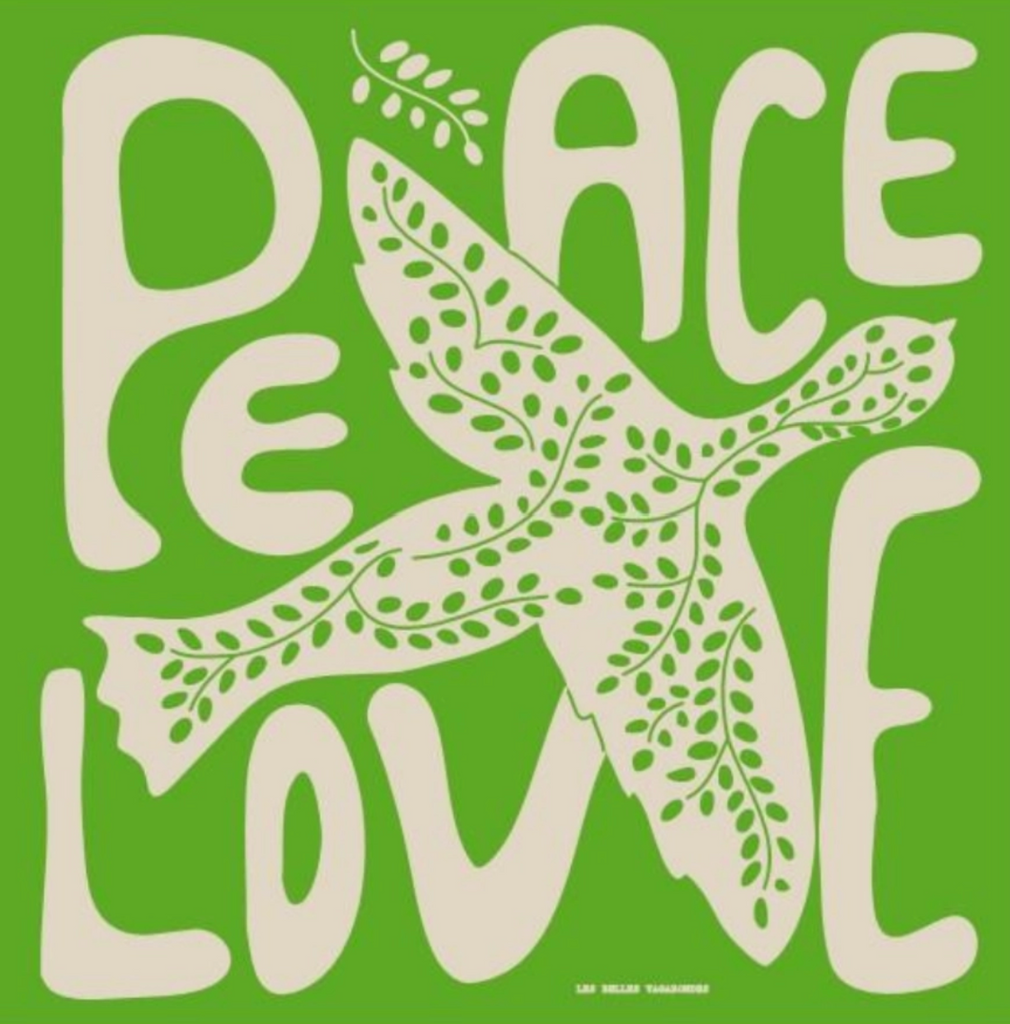 Mini Peace and Love Scarf • Green