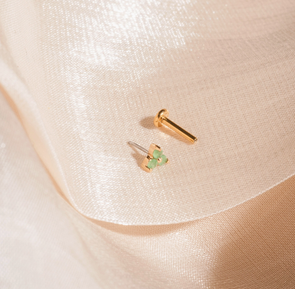 14k Triple Studs • Adventurine