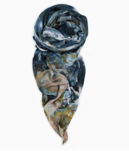 Gouache Scarf  • Grey/Green