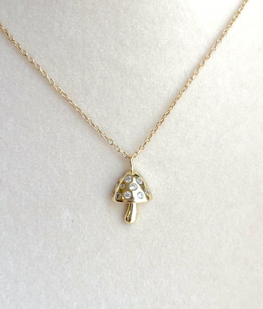 CZ Mushroom Necklace