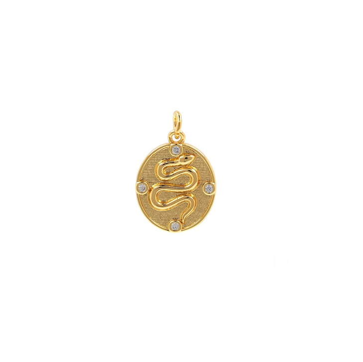 CZ Snake Round Pendant