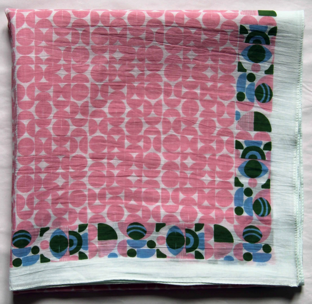 Perspective Square Cotton Scarf • Pink