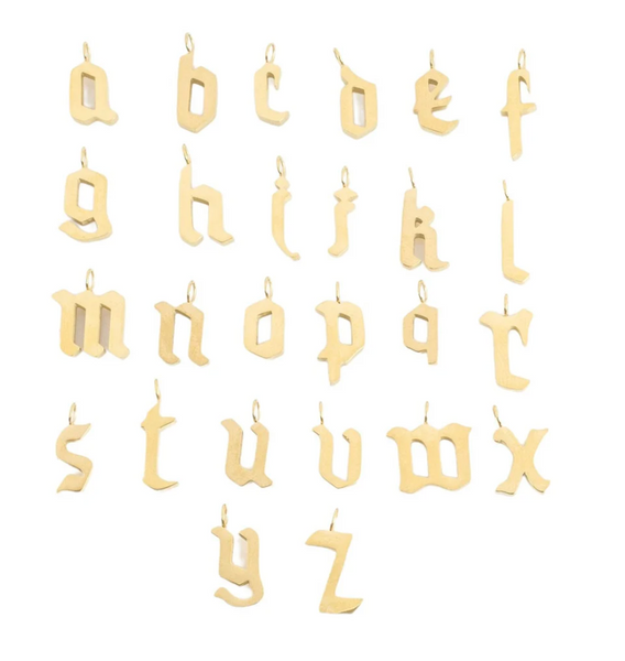 Gothic Script Letter Pendant