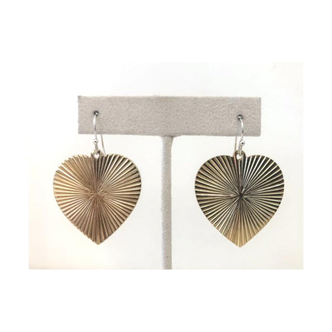 Vintage Ribbed Heart Earrings