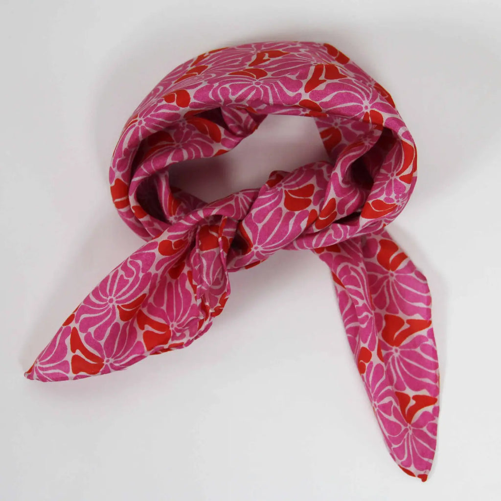 Mini Plumeria Scarf • Fuchsia