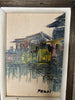 Vintage MCM City Scene Oil Painting