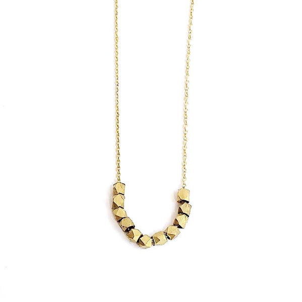 2mm Faceted Hex Bead Necklace