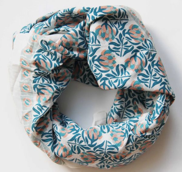 Heidi Square Cotton Scarf • Blue