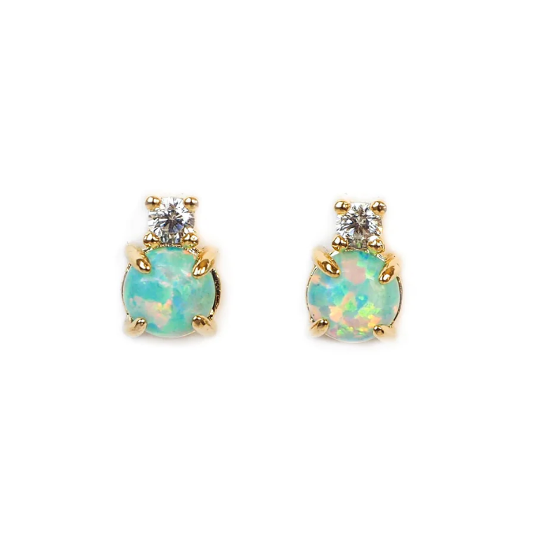 Opal CZ Studs • Green